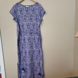 J. Jill Blue and White Floral Maxi Dress